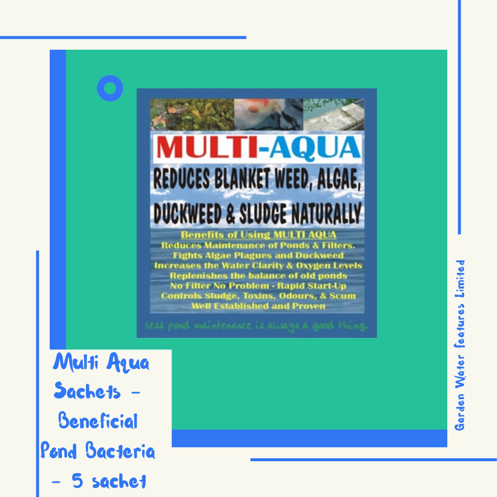 5 x Multi Aqua Sachets - Beneficial Pond Bacteria - WaterFeature.Shop