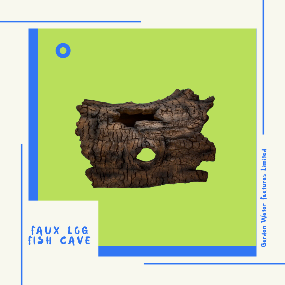 Faux Log Fish Cave - Garden Water Features