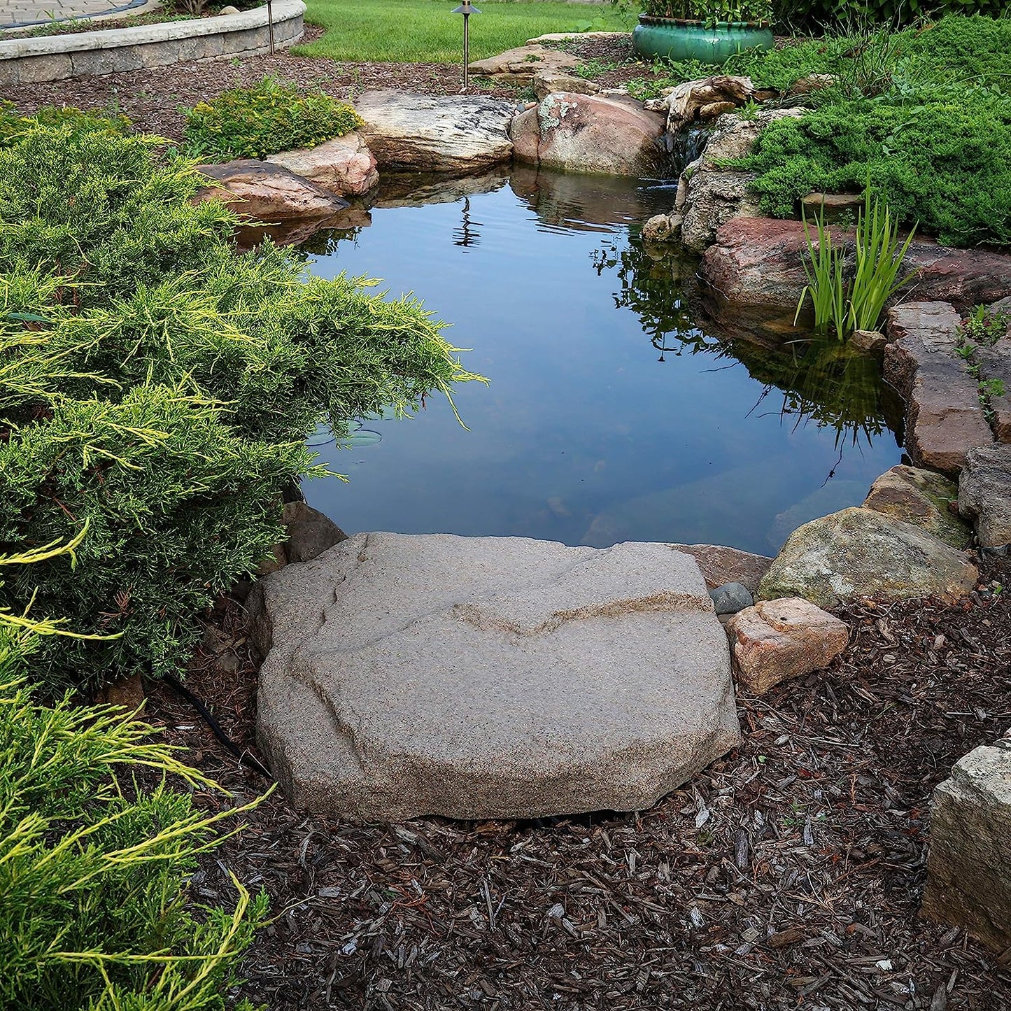 Faux Rock Lid Pond Picture - Garden Water Features
