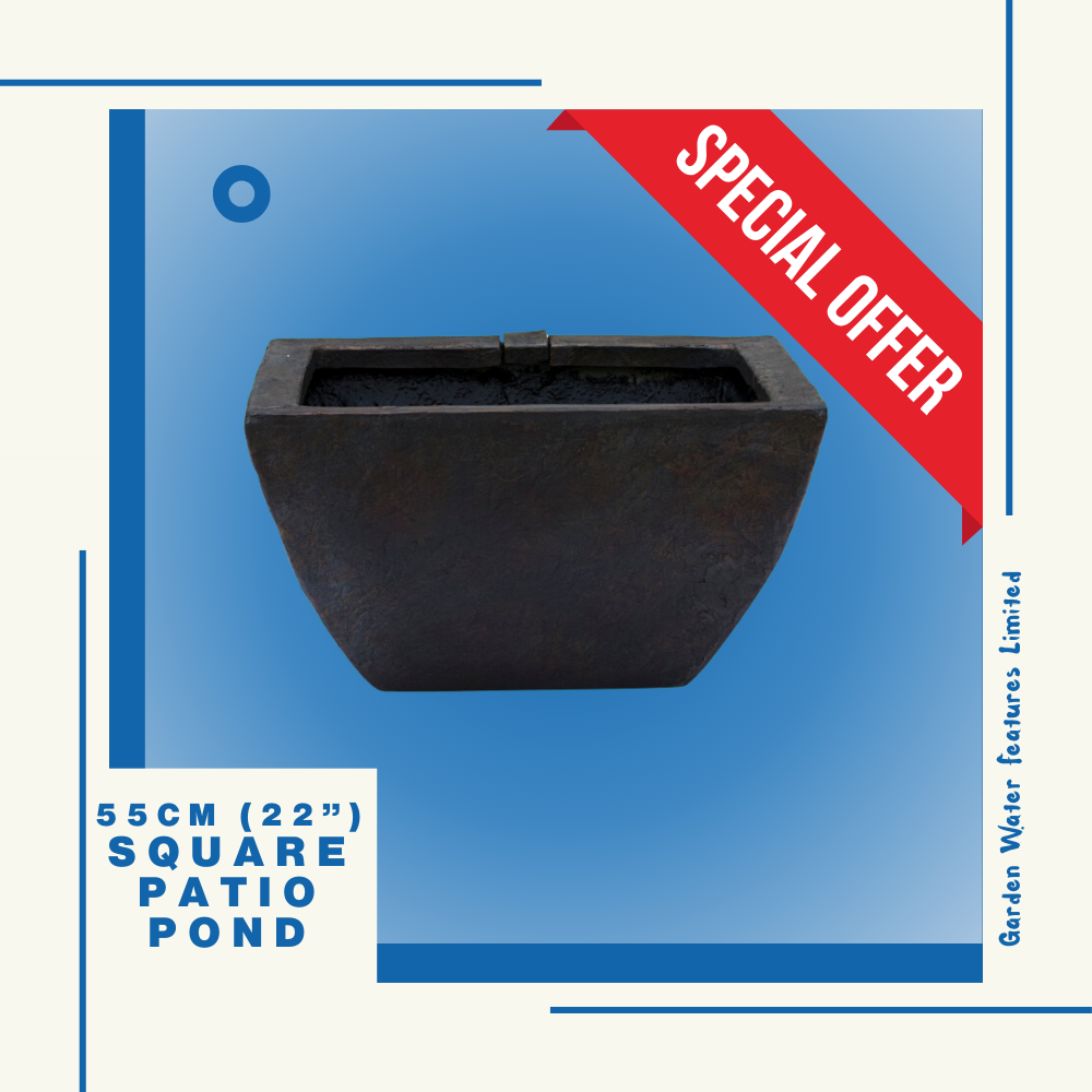 Patio Pond - 55cm Square - Textured Grey Slate