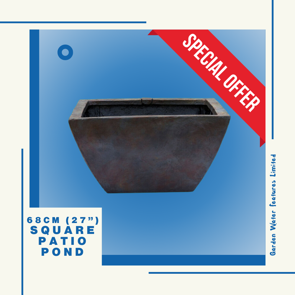 Patio Pond - 68cm Square - Textured Grey Slate