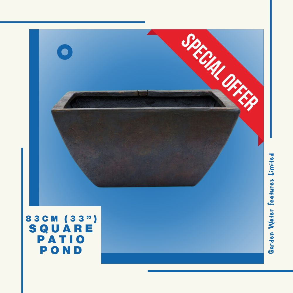 Patio Pond - 83cm Square - Textured Grey Slate
