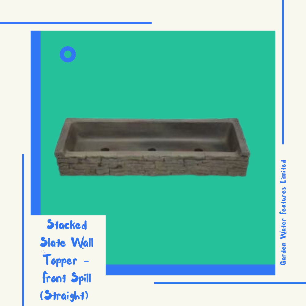Stacked Slate Wall Topper - Front Spill (Straight) - WaterFeature.Shop