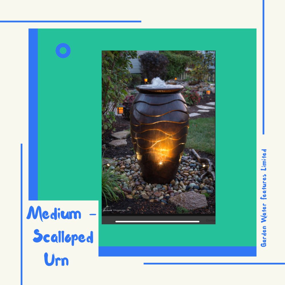 Medium - Scalloped Urn - WaterFeature.Shop