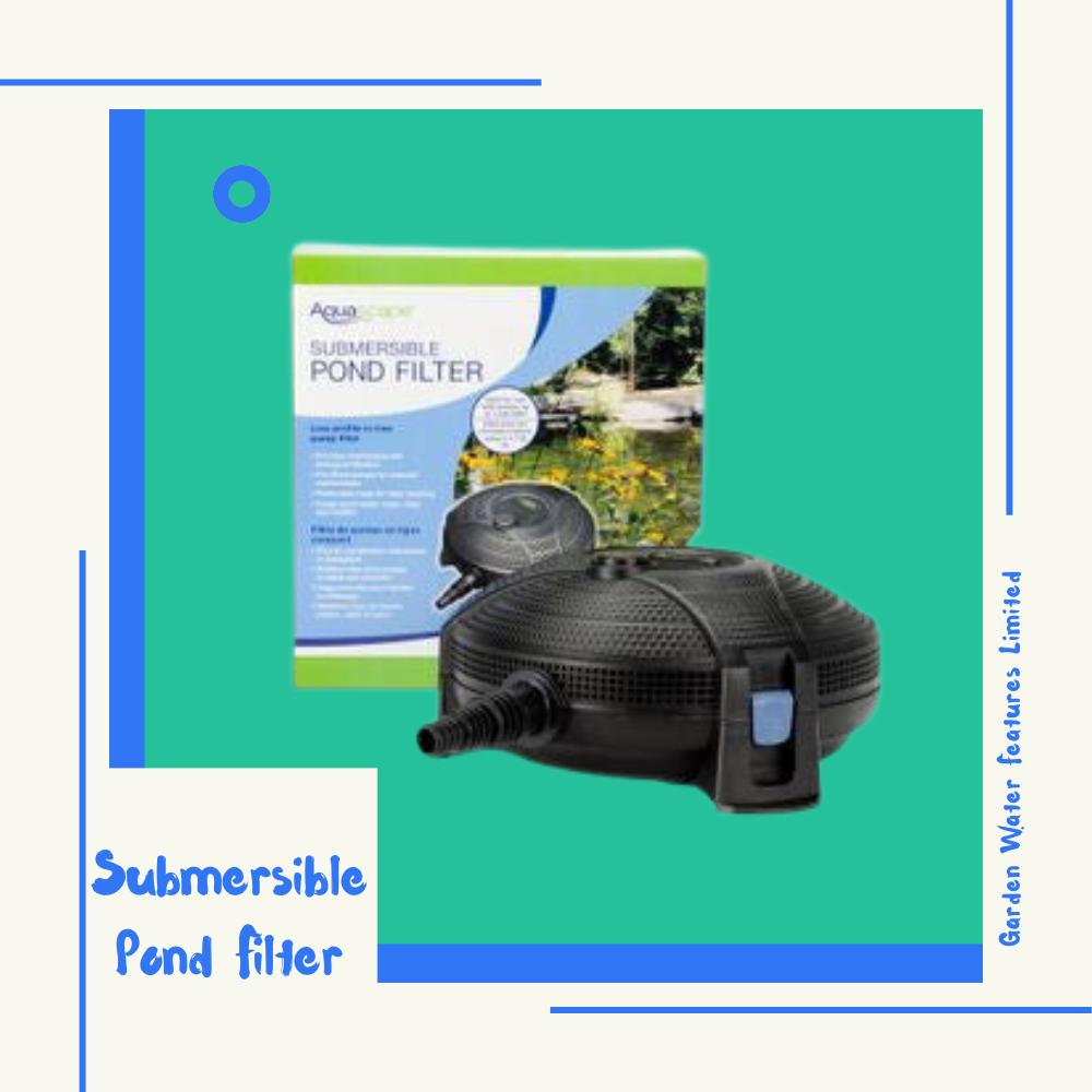 Aquascape Submersible Pond Filter installed in natural pond setting