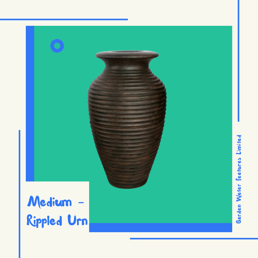 Medium - Rippled Urn - WaterFeature.Shop