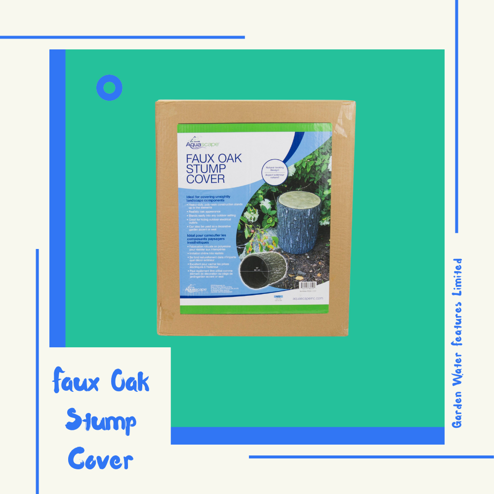 Faux Oak Stump Cover enhancing garden aesthetics