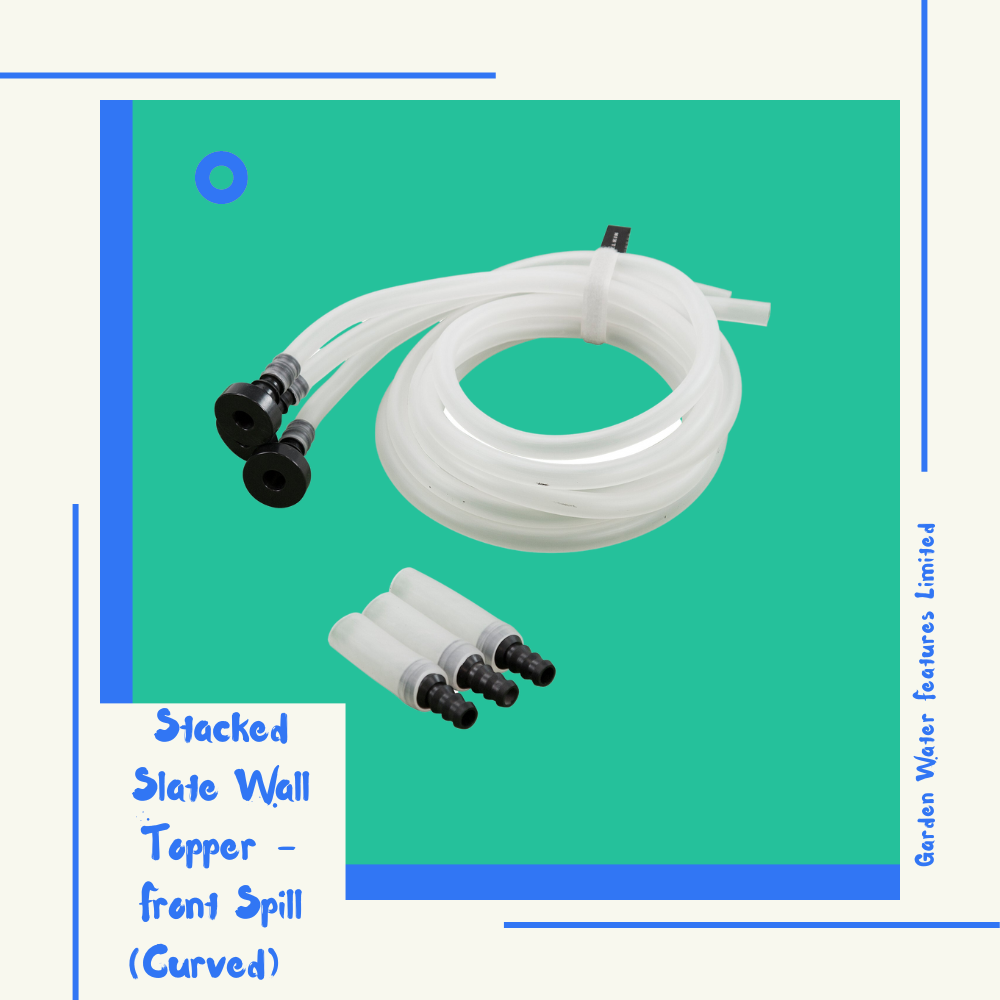 Stacked Slate Wall Topper - Front Spill (Curved) - WaterFeature.Shop