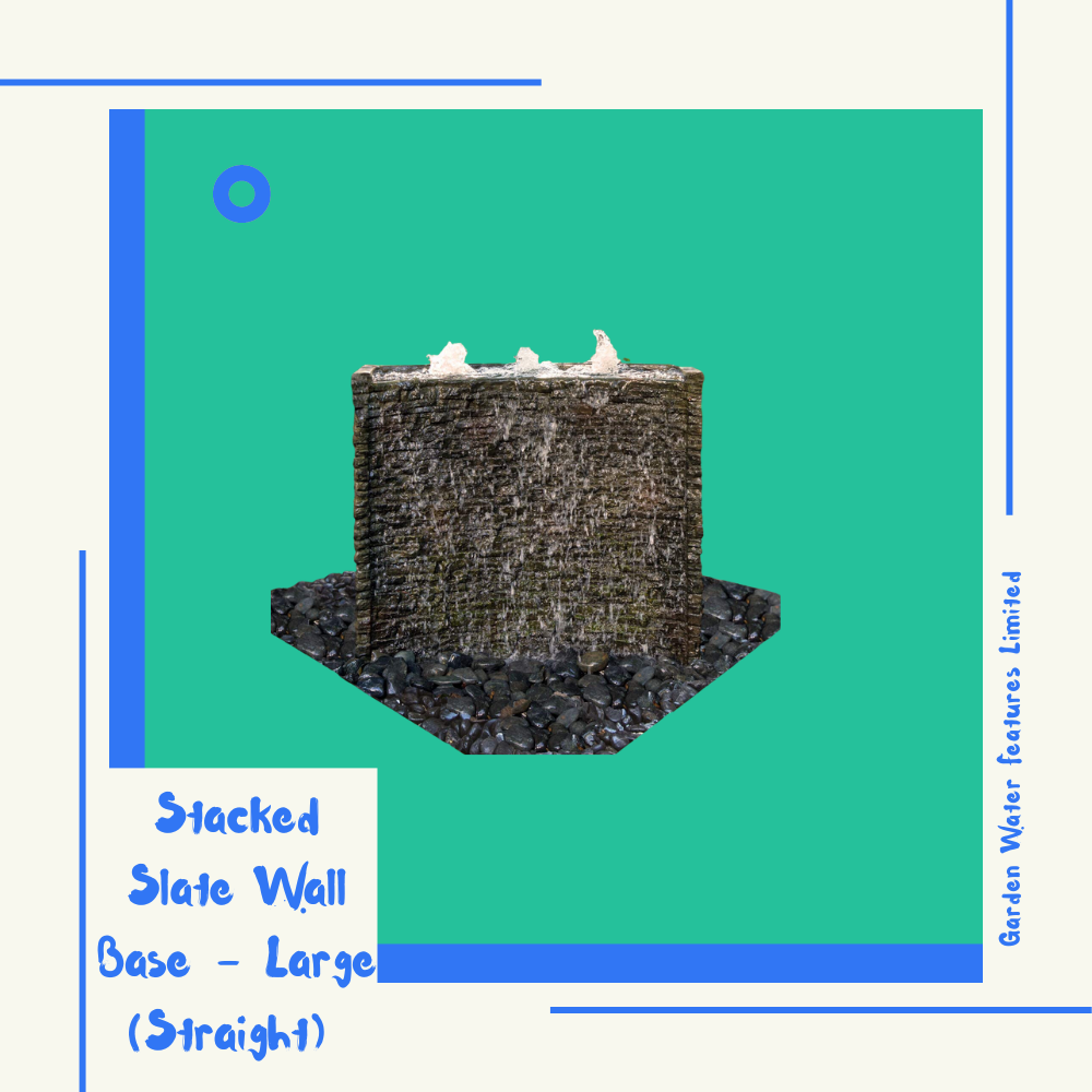 Stacked Slate Wall Base - Large (Straight) - WaterFeature.Shop