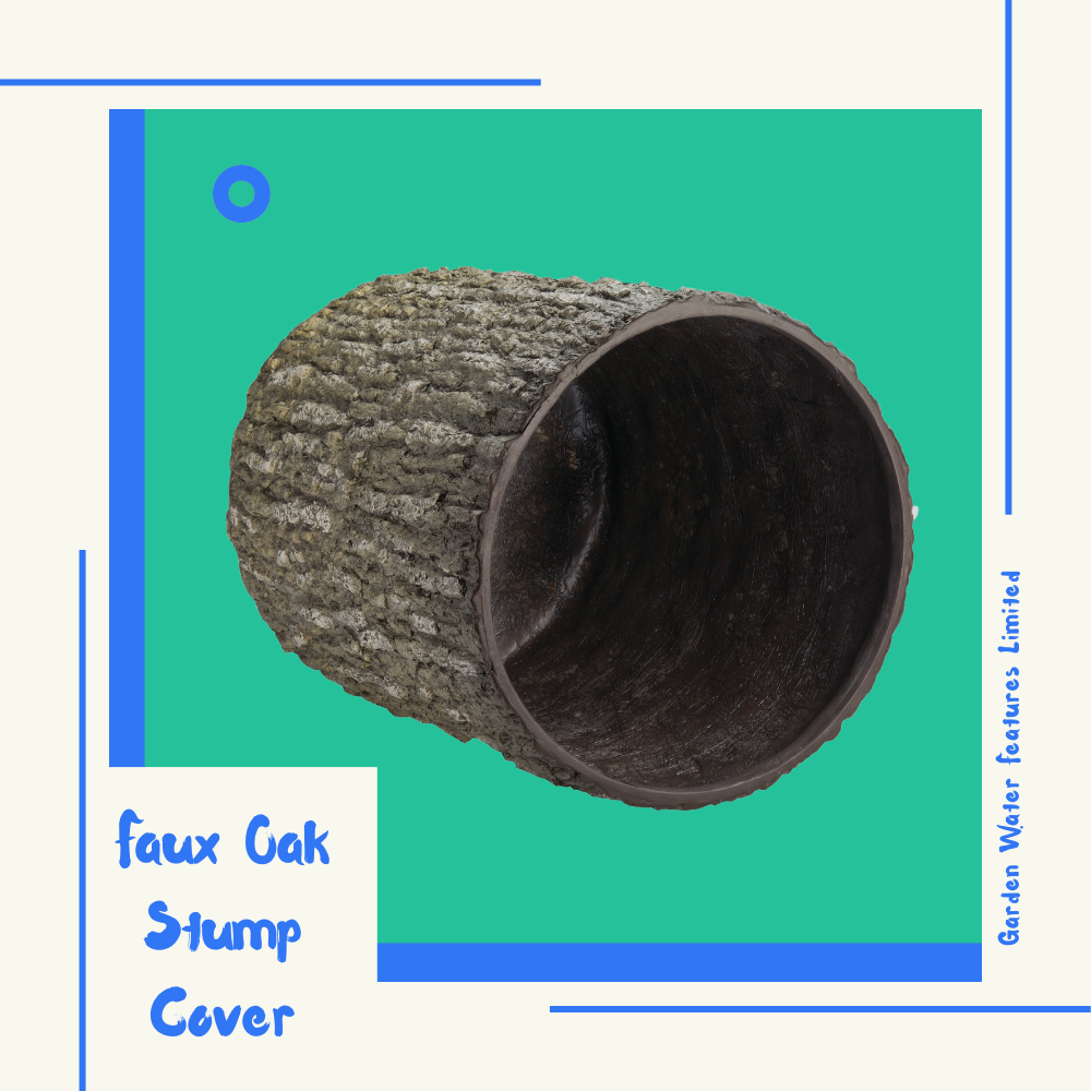 Side perspective of the Faux Oak Stump Cover