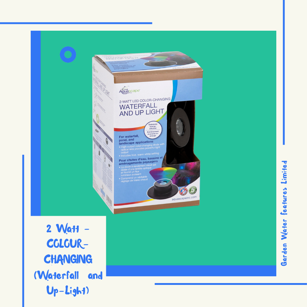 2 Watt - COLOUR-CHANGING (Waterfall and Up-Light) - WaterFeature.Shop