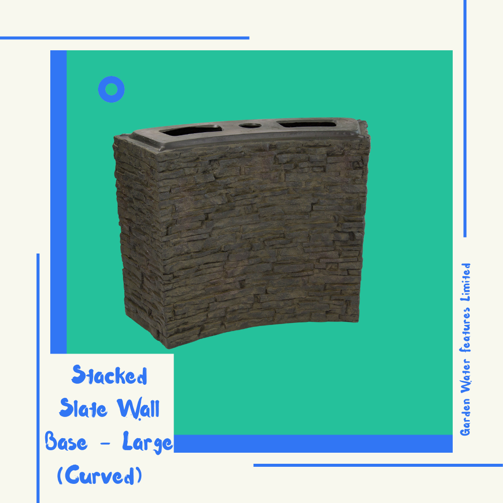 Stacked Slate Wall Base - Large (Curved) - WaterFeature.Shop
