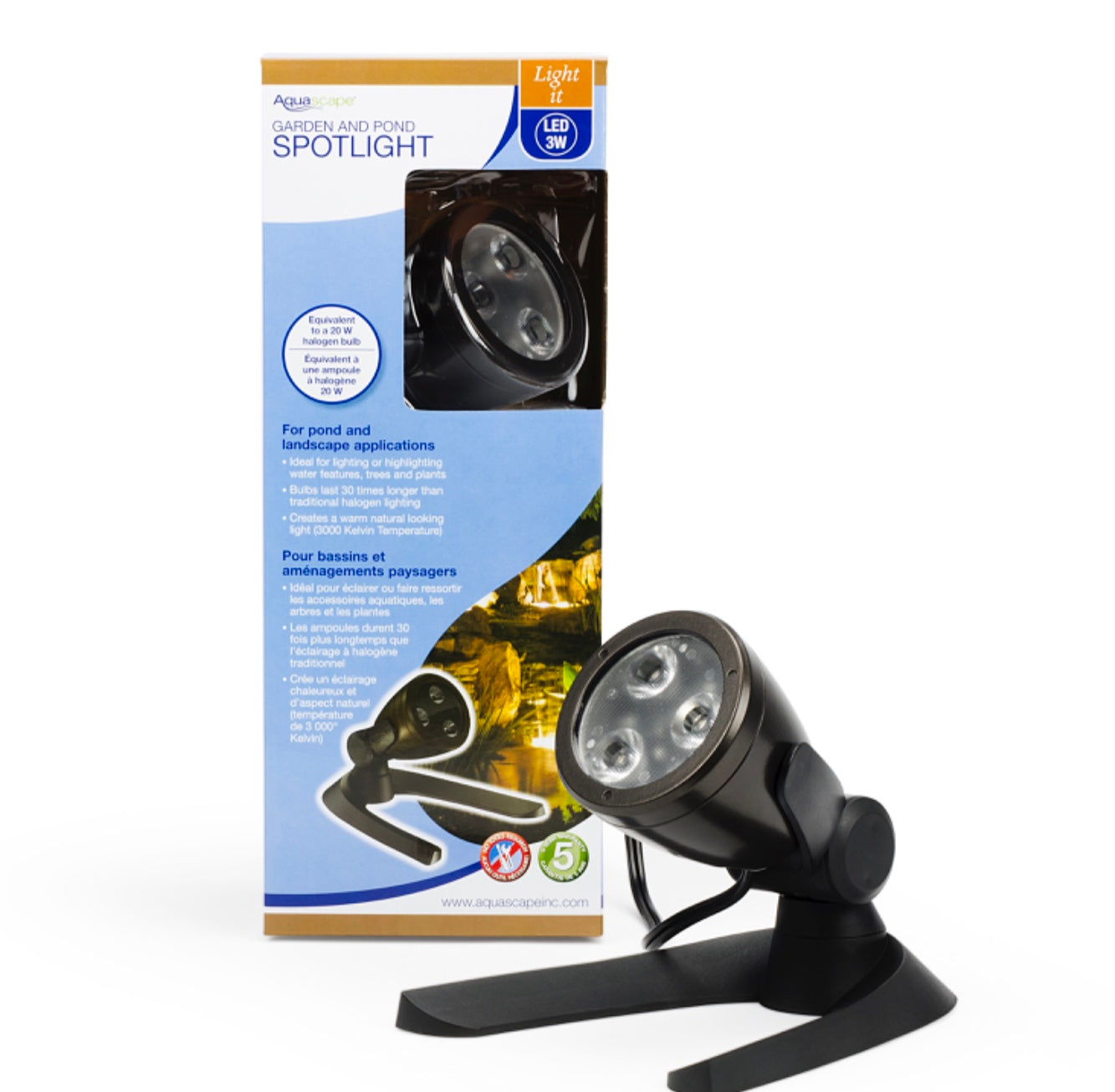 Aquascape UK 3-Watt LED Garden and Pond Spotlight - WaterFeature.Shop