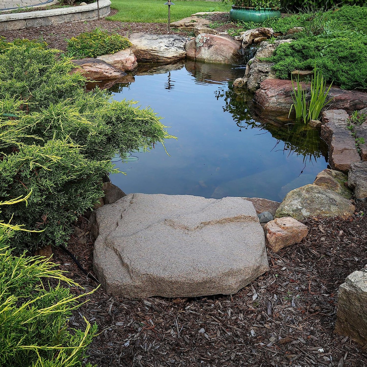    Faux Rock Lid Pond Picture - Garden Water Features
