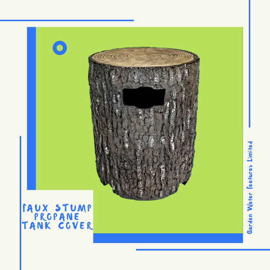 Faux Stump Propane Tank Cover - Garden Water Features