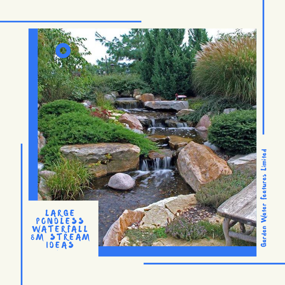  Large Garden Waterfall Kit 8m Stream - Garden Water Features 