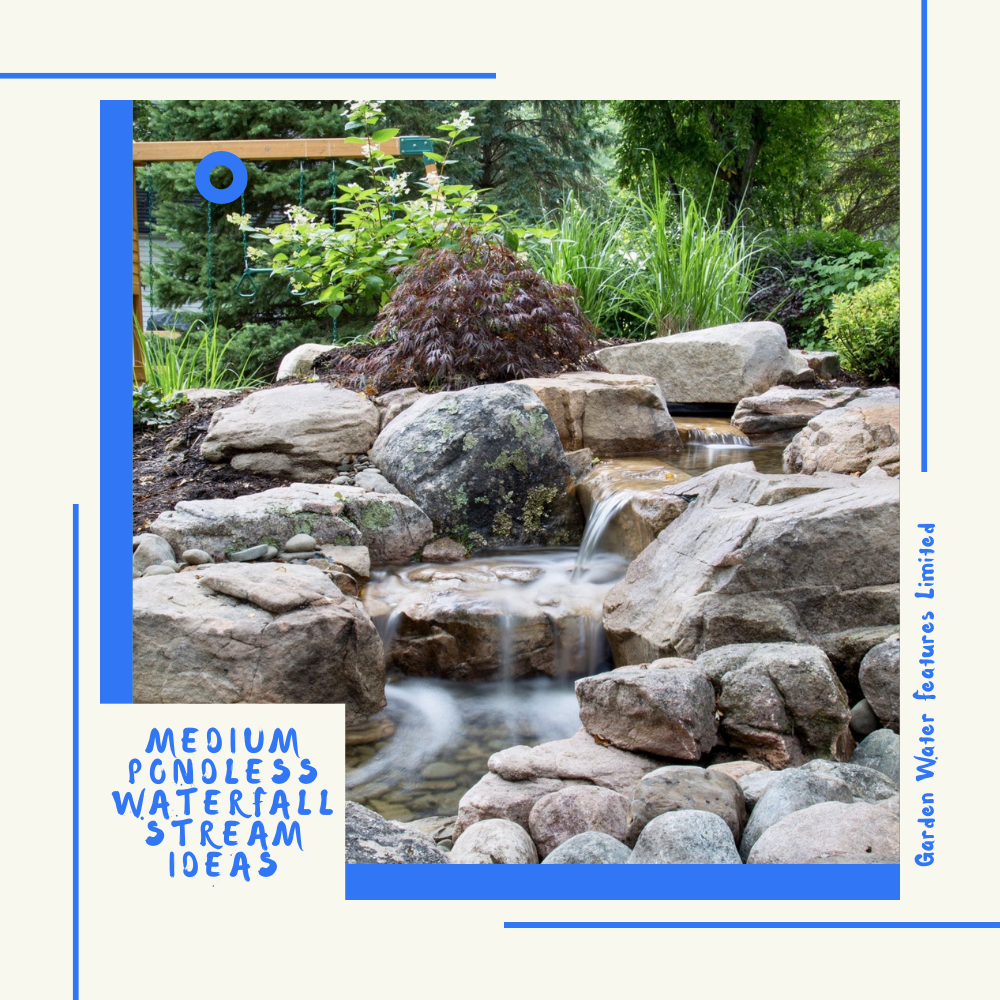 Medium Garden Stream Waterfall Idea - Garden Water Features