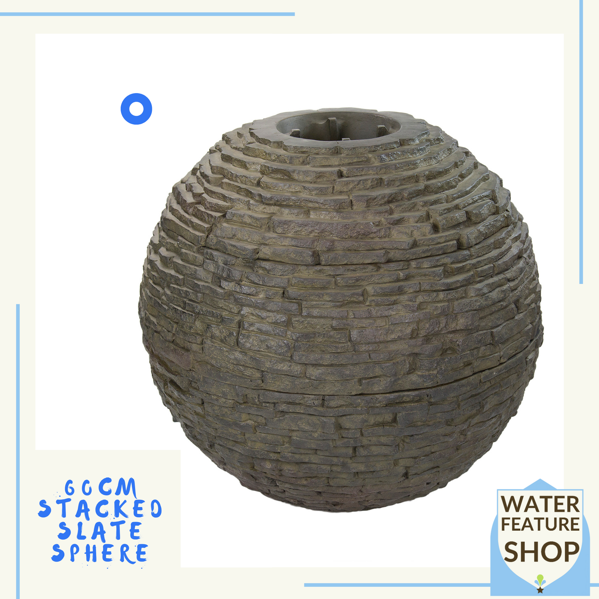 Stacked Slate Sphere - Garden Water Feature