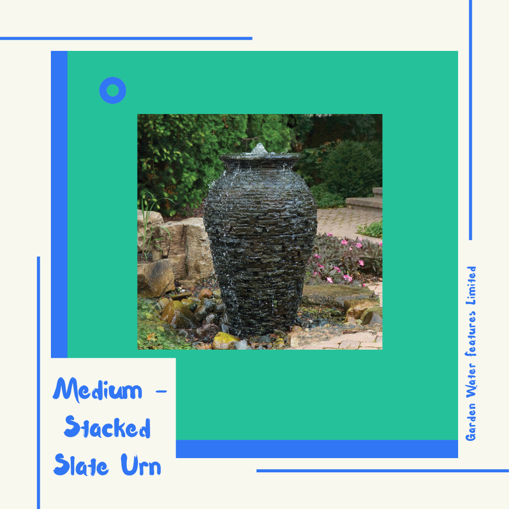 Medium - Stacked Slate Urn - WaterFeature.Shop