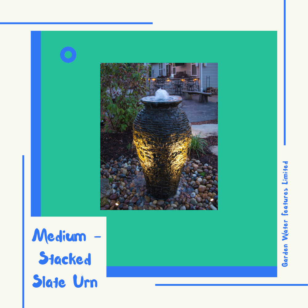 Medium - Stacked Slate Urn - WaterFeature.Shop