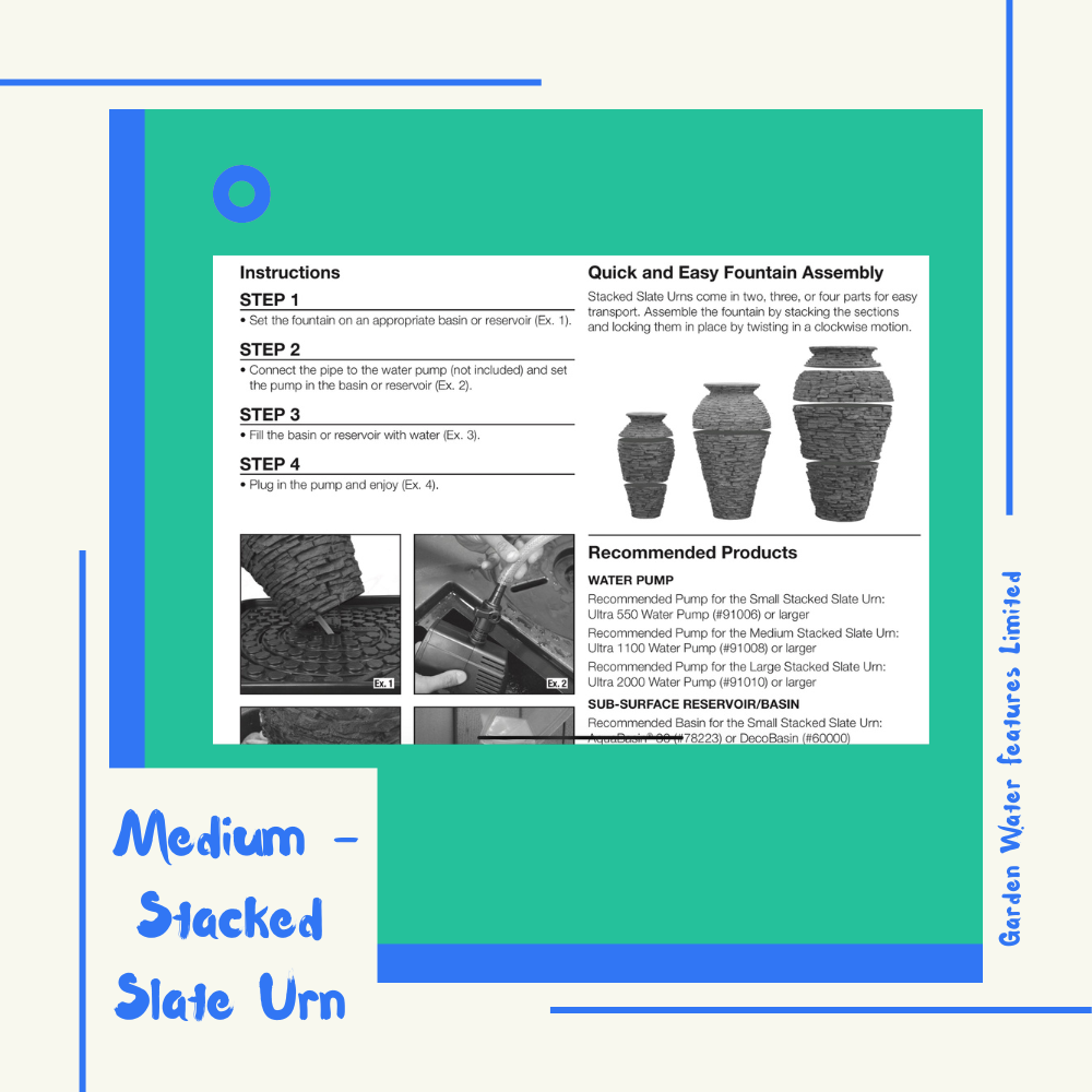 Medium - Stacked Slate Urn - WaterFeature.Shop