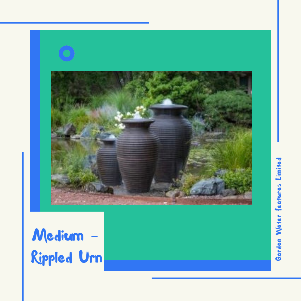 Medium - Rippled Urn - WaterFeature.Shop