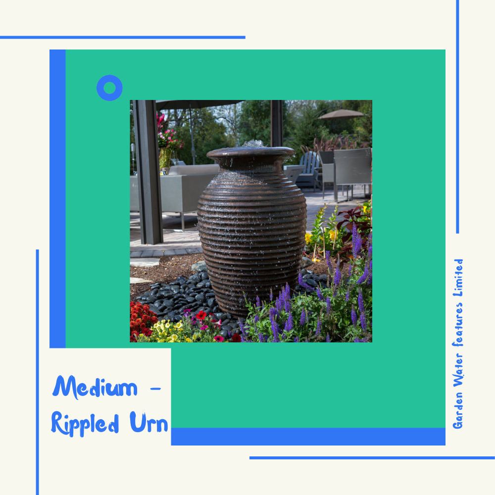 Medium - Rippled Urn - WaterFeature.Shop