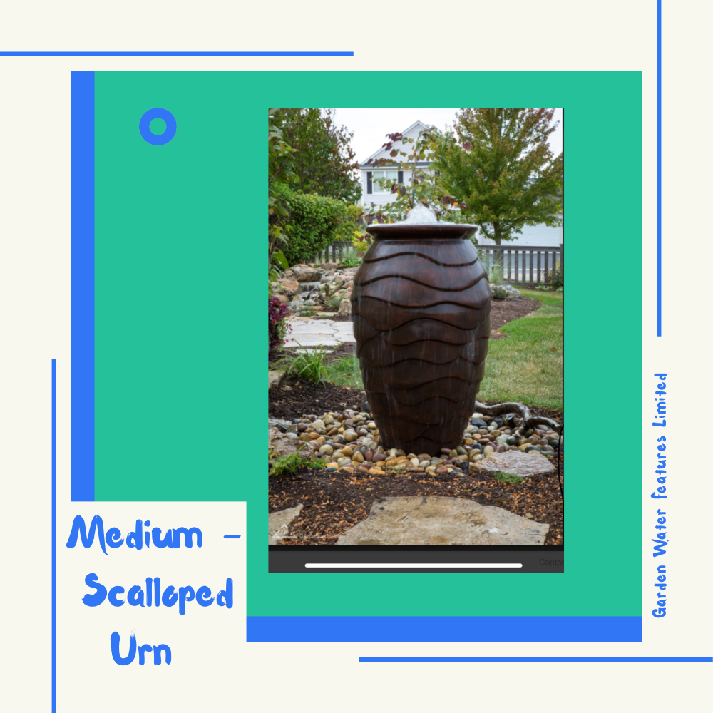 Medium - Scalloped Urn - WaterFeature.Shop