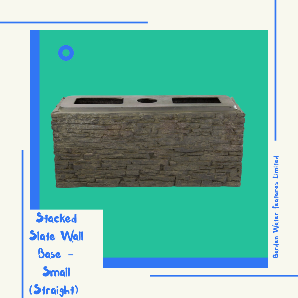 Stacked Slate Wall Base - Small (Straight) - WaterFeature.Shop