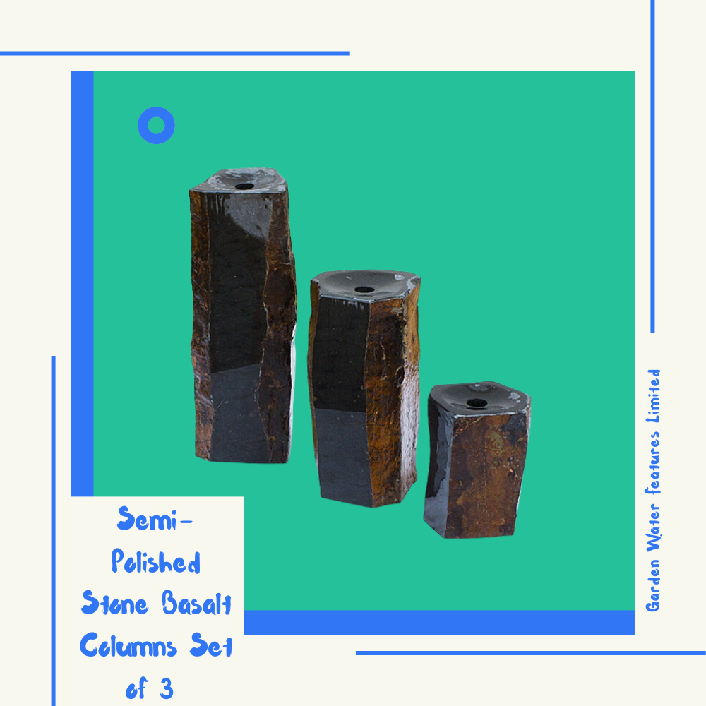 Basalt Columns - Semi-Polished - Set of 3