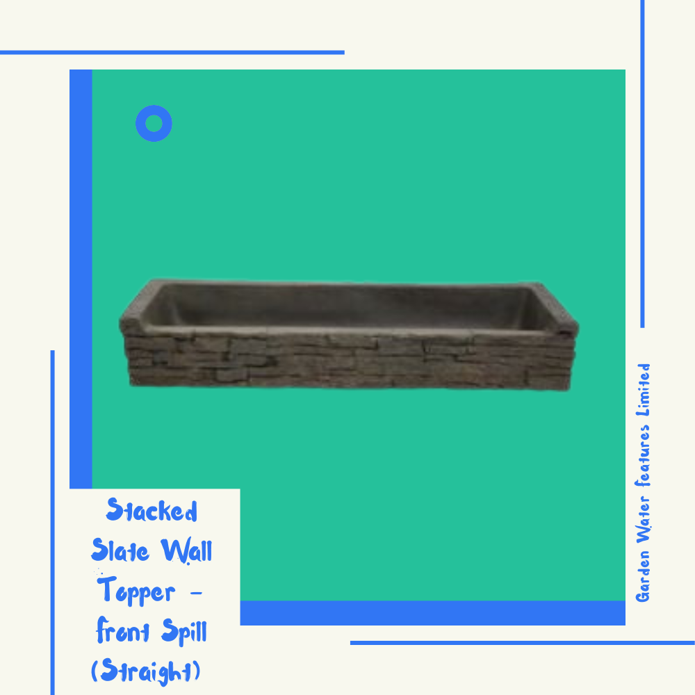 Stacked Slate Wall Topper - Front Spill (Straight) - WaterFeature.Shop