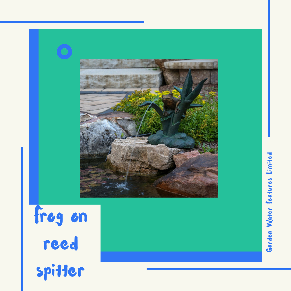 Frog on Reed Spitter - WaterFeature.Shop