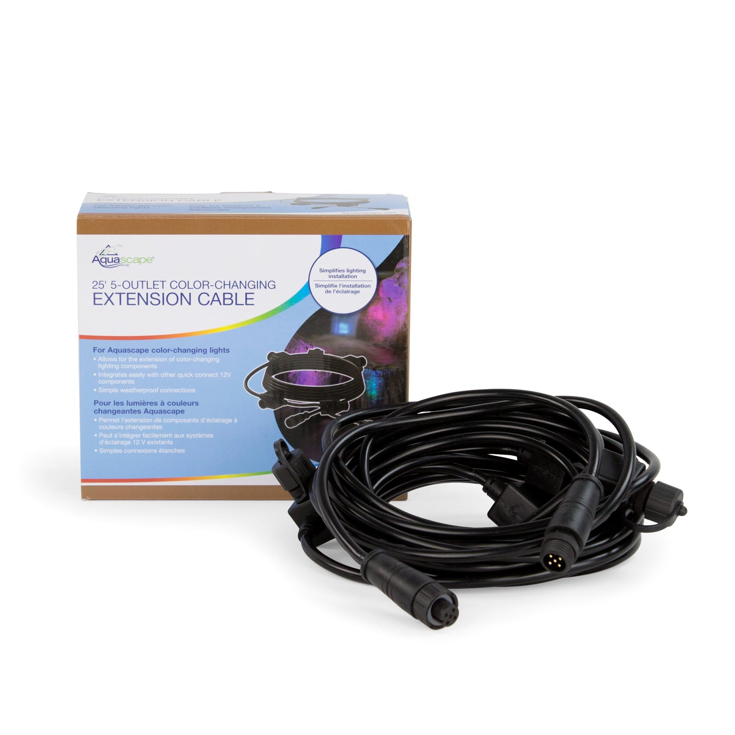 LED EXTENSION CABLE - 7.5m 5-OUTLET - COLOUR-CHANGING LIGHTING - UK - WaterFeature.Shop